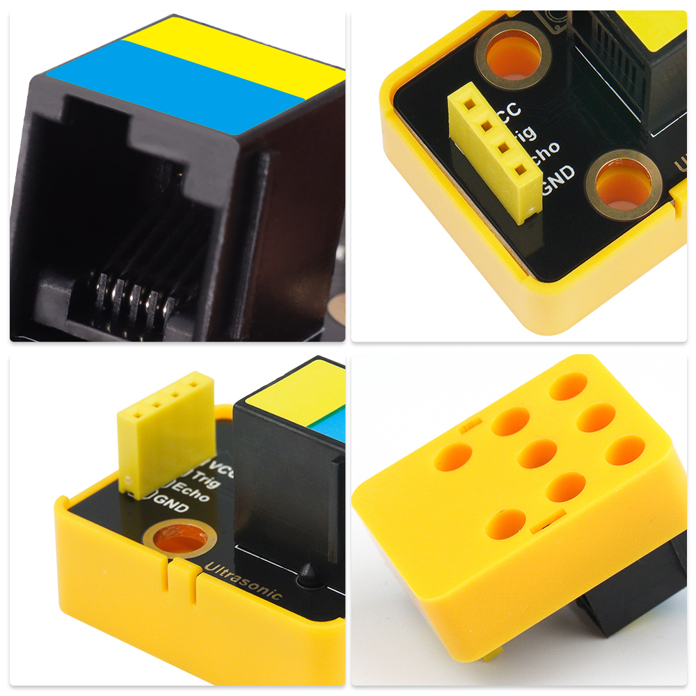 Kidsbits Ultrasonic adaptor Module  Black For Arduino Compatible With Lego Building Blocks