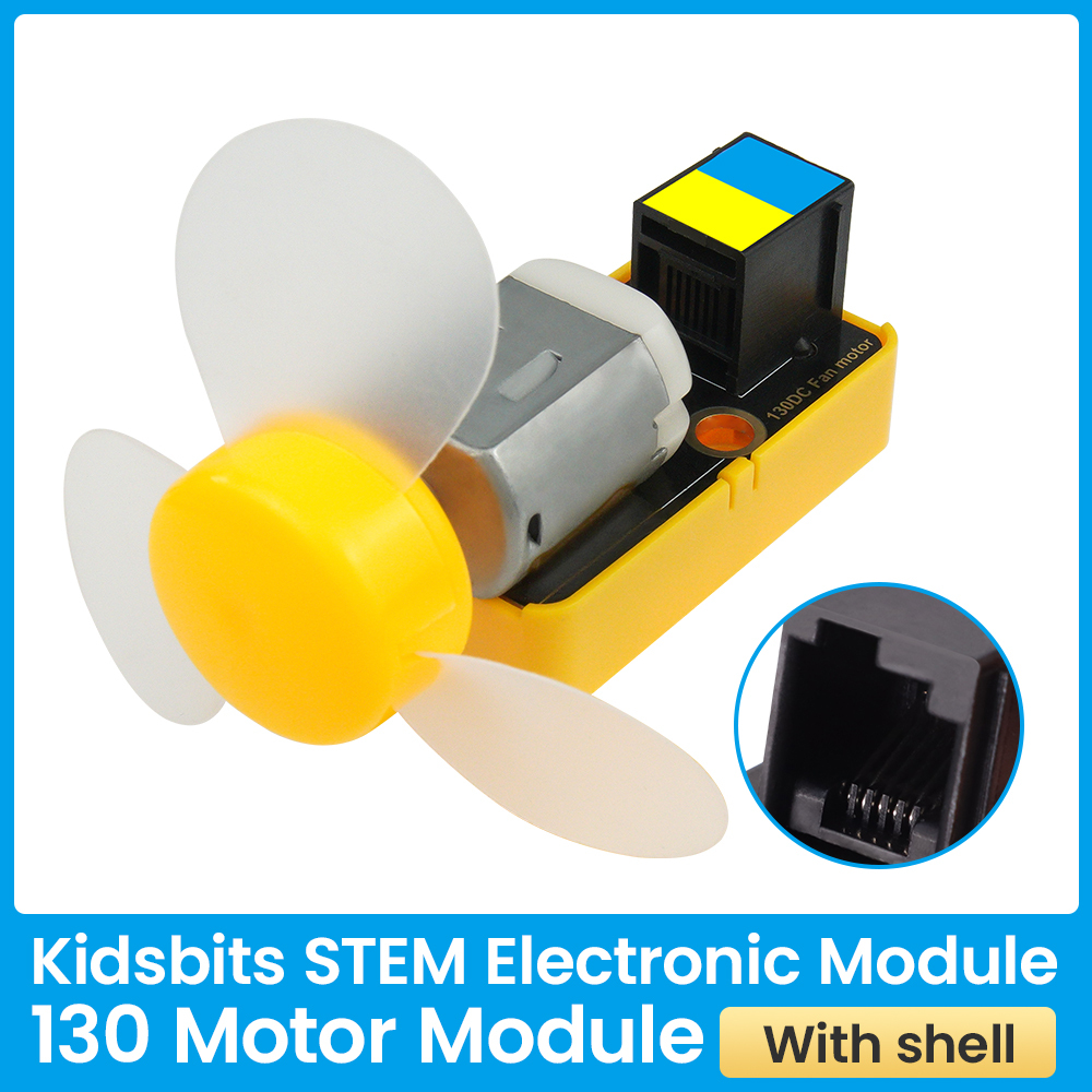 Kidsbits STEM Building Blocks Electronic Module130 Motor Module Black With shell