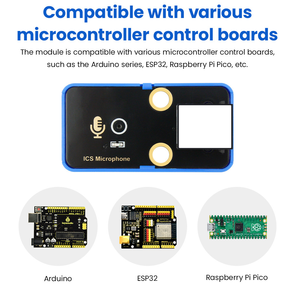 Keyestudio DIY Electronic Building Blocks ICS Microphone Sensor Module for Arduino/ESP32