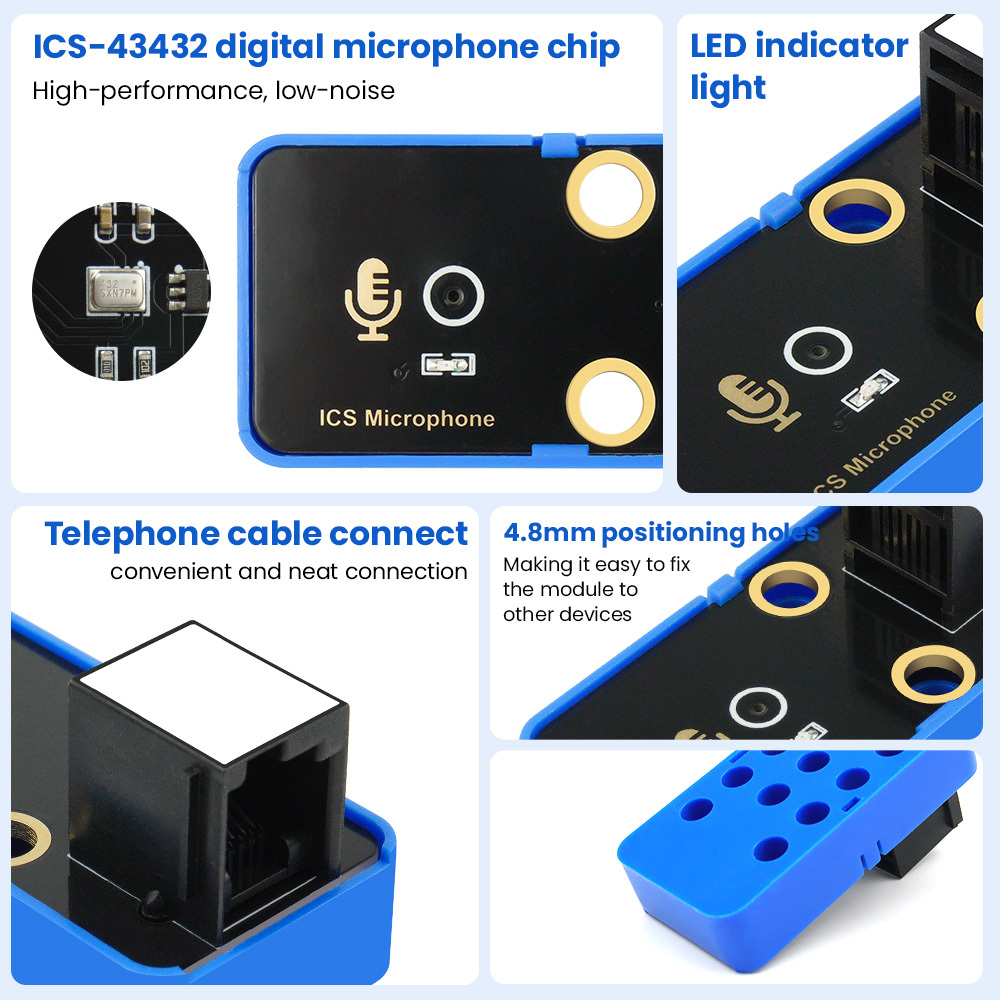 Keyestudio DIY Electronic Building Blocks ICS Microphone Sensor Module for Arduino/ESP32