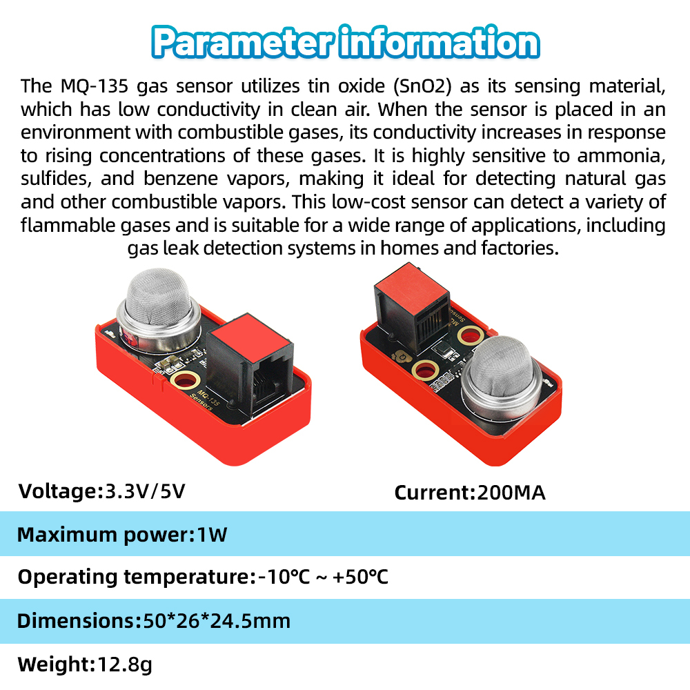 Kidsbits MQ-135 Air Quality Sensor Module Compatible with Electronic Building Blocks for STEM DIY Projects