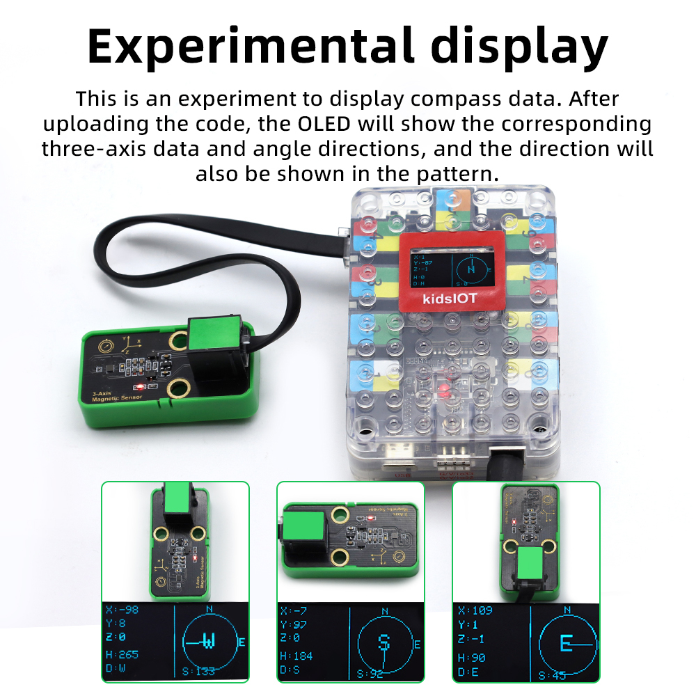 Kidsbits STEM Electronic Module AK8975 Three-Axis Magnetic Sensor Kidsbits With shell for Arduino