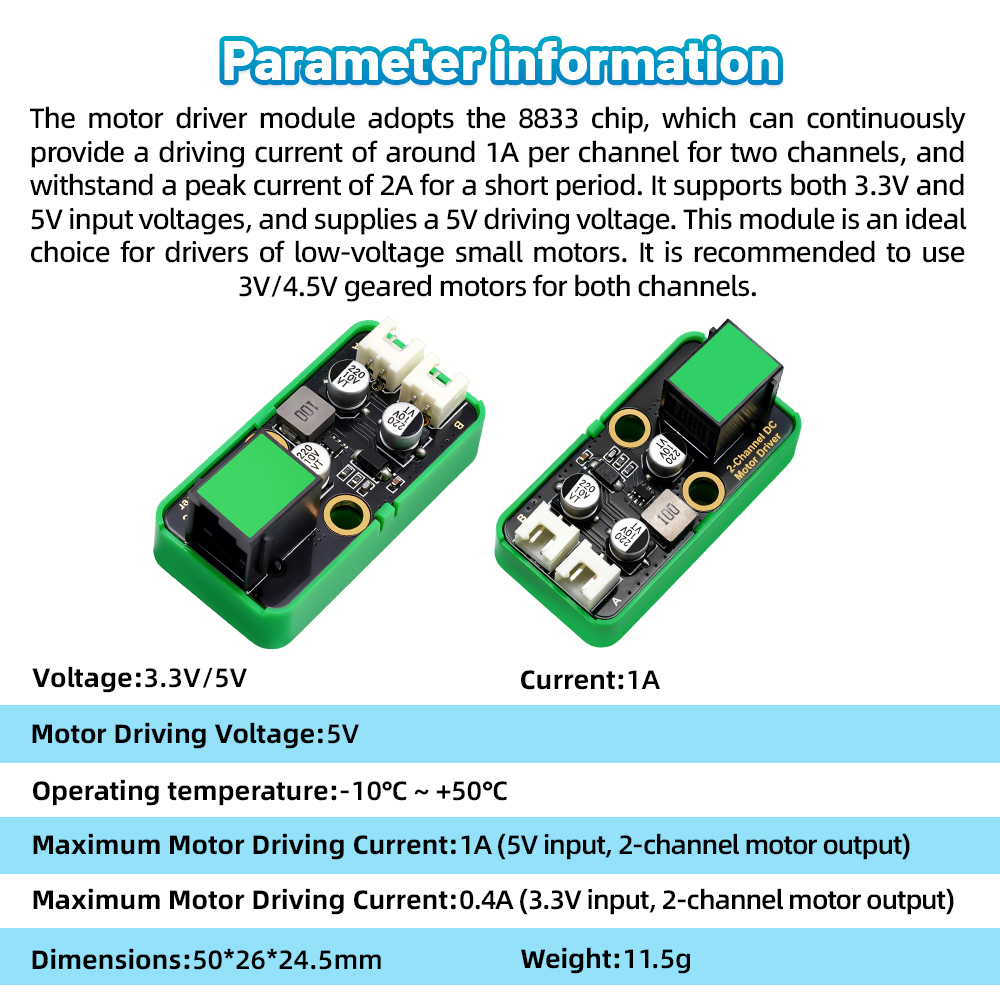 Kidsbits STEM Electronic Building Blocks 8833 Motor Drive Module for Arduino