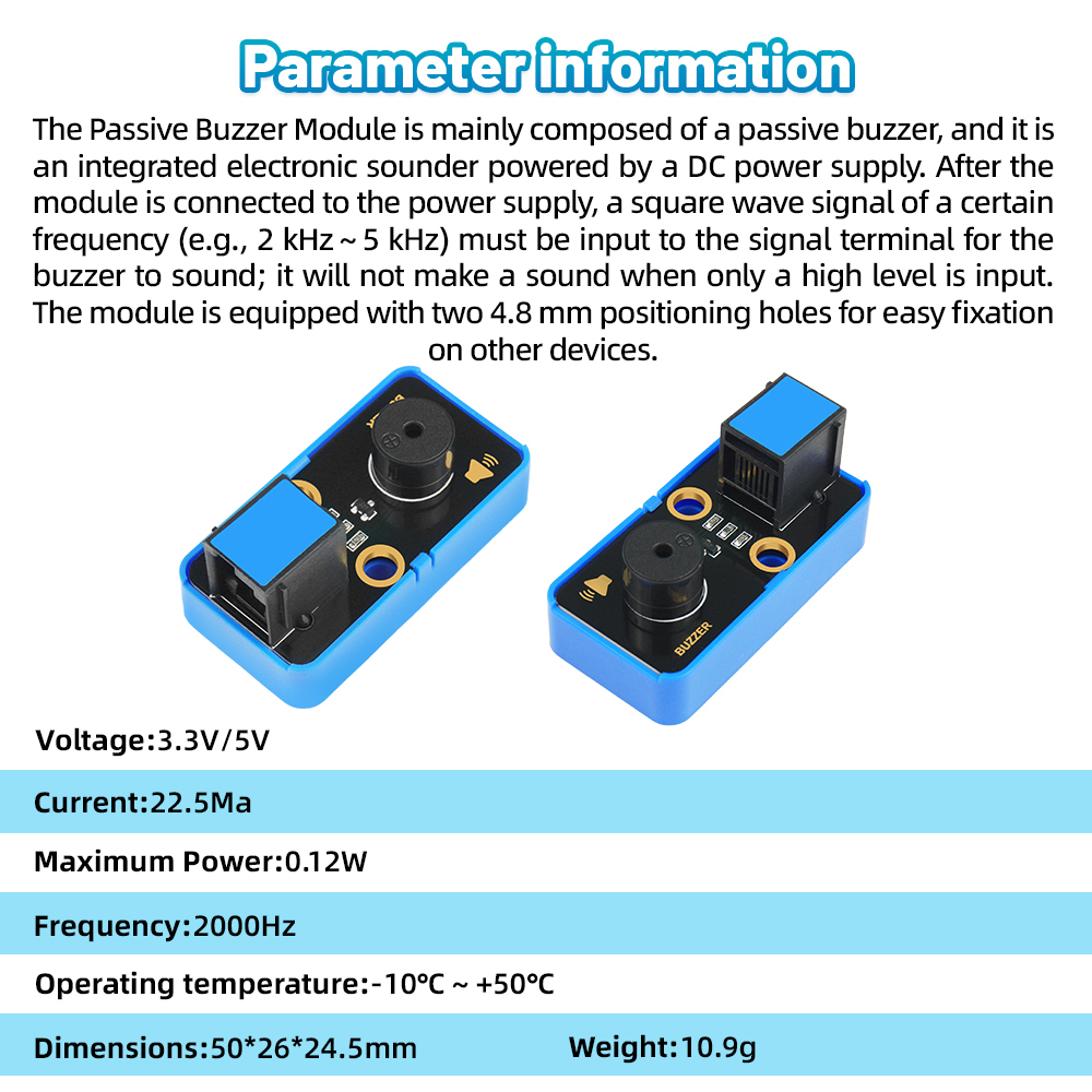 Kidsbits STEM Electronic Building Blocks Passive Buzzer Module for Arduino