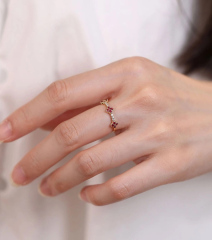 Clover Shaped Lab-grown Ruby Rings