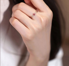 Clover Shaped Lab-grown Ruby Rings