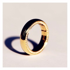 Ring with Sided Full Circle Stones