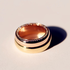Ring with Sided Full Circle Stones