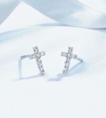 Dainty Cross Stud Earrings