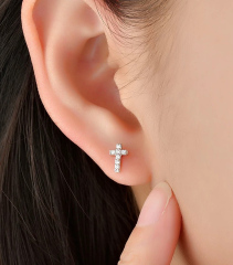 Dainty Cross Stud Earrings