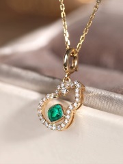 Synthetic Emerald Necklace Pendant