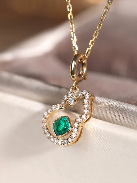 Synthetic Emerald Necklace Pendant