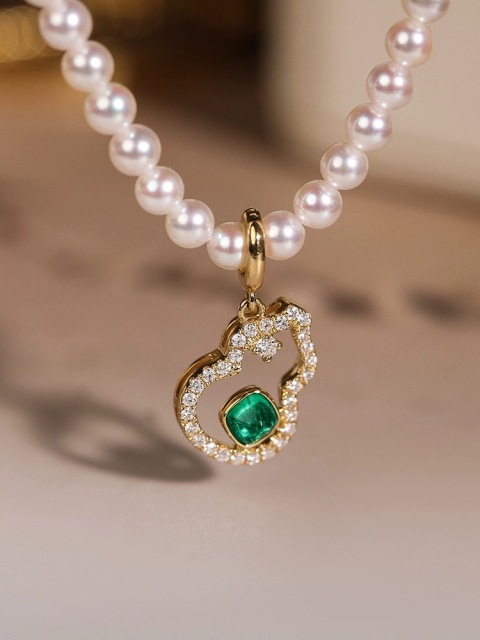 Synthetic Emerald Necklace Pendant