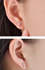 Dainty Cross Stud Earrings