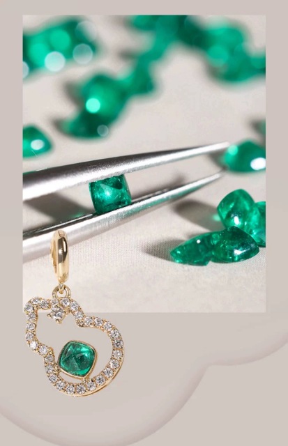 Synthetic Emerald Necklace Pendant