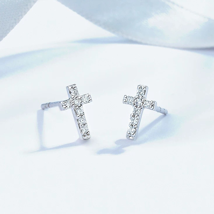 Dainty Cross Stud Earrings
