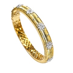 Two-Toned Wide Bangle Bracelet