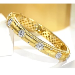 Two-Toned Wide Bangle Bracelet
