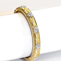 Two-Toned Wide Bangle Bracelet