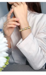 Two-Toned Wide Bangle Bracelet