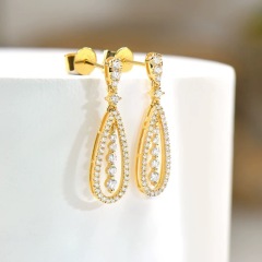 Karat Gold Diamond Dangling Earring
