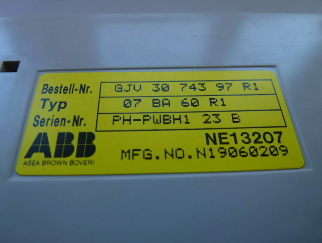 ABB 07BA60 GJV3074397R1 Dummy Module for Empty I/O Slots