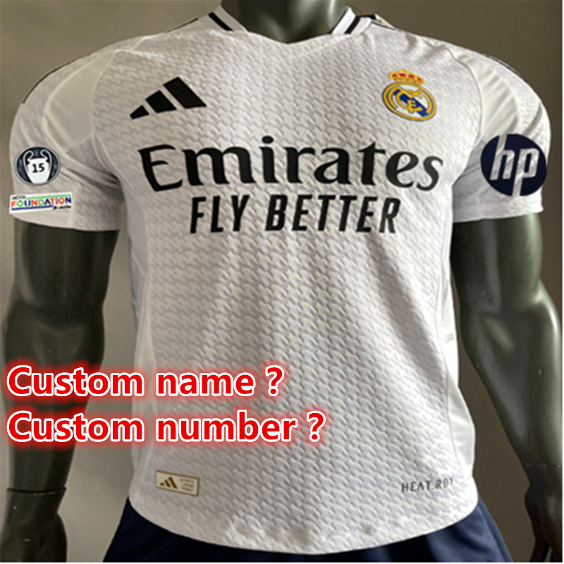 Player edition 24 25 Real Madrid adult jersey 2024 2025  Home and away Real Madrid soccer jersey 10-20 days. It will arrive in your country