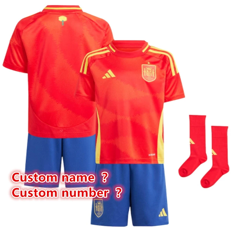 Spain  jersey adult kit  kids kit New 2024 2025 Home away Spain soccer jersey 10-20 days. It will arrive in your country