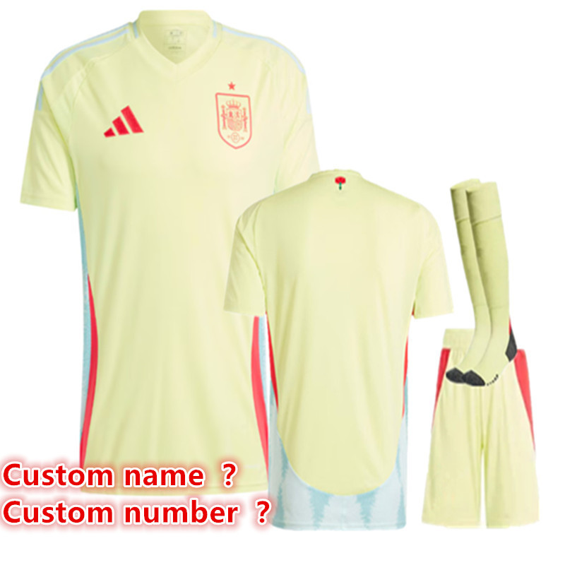 Spain  jersey adult kit  kids kit New 2024 2025 Home away Spain soccer jersey 10-20 days. It will arrive in your country