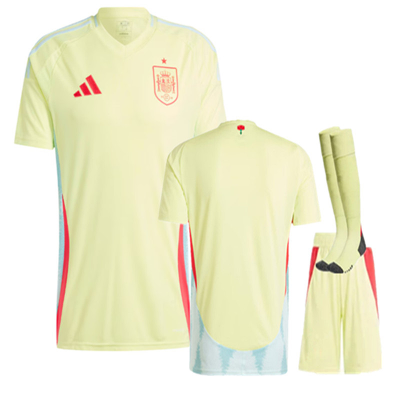 Spain  jersey adult kit  kids kit New 2024 2025 Home away Spain soccer jersey 10-20 days. It will arrive in your country