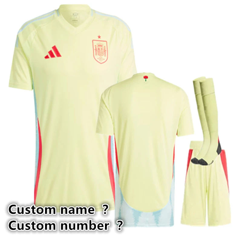Spain  jersey adult kit  kids kit New 2024 2025 Home away Spain soccer jersey 10-20 days. It will arrive in your country