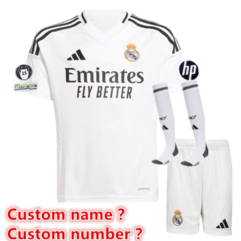 24 25 new Real Madrid child jersey 2024 2025 adult kit kids kit  Home and away New adult 24 25 Real Madrid soccer jersey 10-20 days. It will arrive in your country