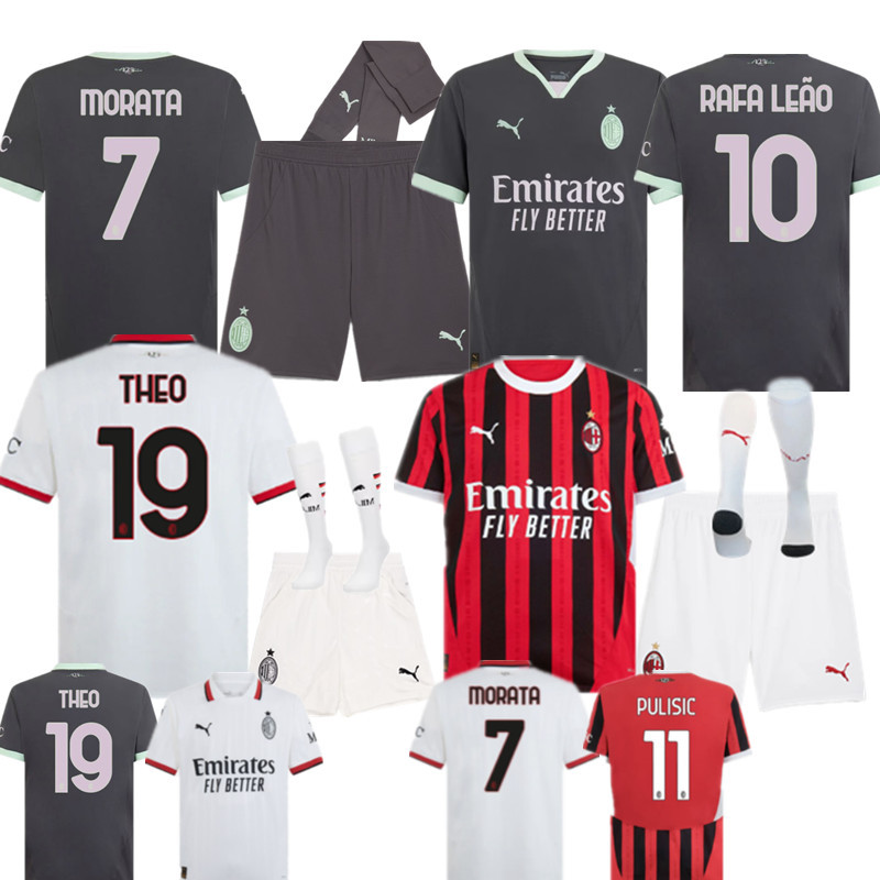 24 25 new AC Milan child jersey 2024 2025 adult kit kids kit  Home and away New adult 24 25 AC Milan soccer jersey 10-20 days. It will arrive in your country