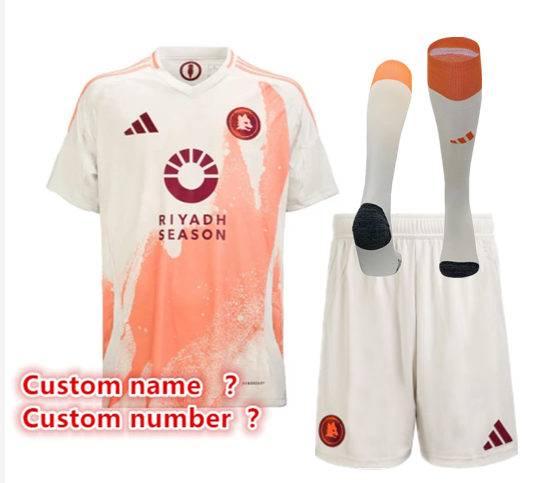 Roma jersey 2024 2025 adult kit kids kit Home Third away New adult 2024 2025 AS Roma soccer jersey 10-20 days. It will arrive in your country