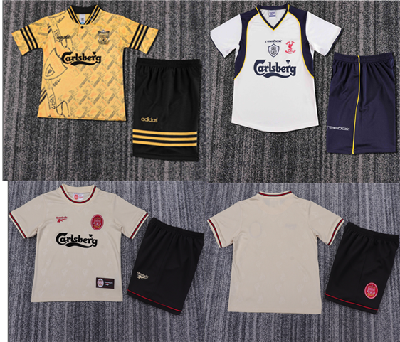 Retro jersey  Liverpool jersey kids kit Home Third away 1997-97 2001-02 1994-96 Liverpool Retrosoccer jersey 10-20 days. It will arrive in your country