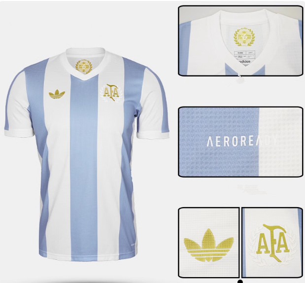 Argentina's 50th anniversary jersey 2024 2025 Home and away New adult 24 25 AC Milan soccer jersey 10-20 days. It will arrive in your country