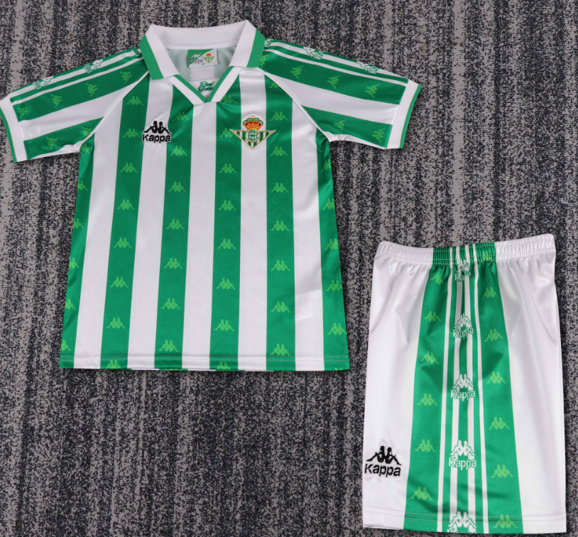 Child kids kit Retro jersey Real Betis jersey kids kit Home Third away 1995-97 Real Betis Retro soccer jersey 10-20 days. It will arrive in your country
