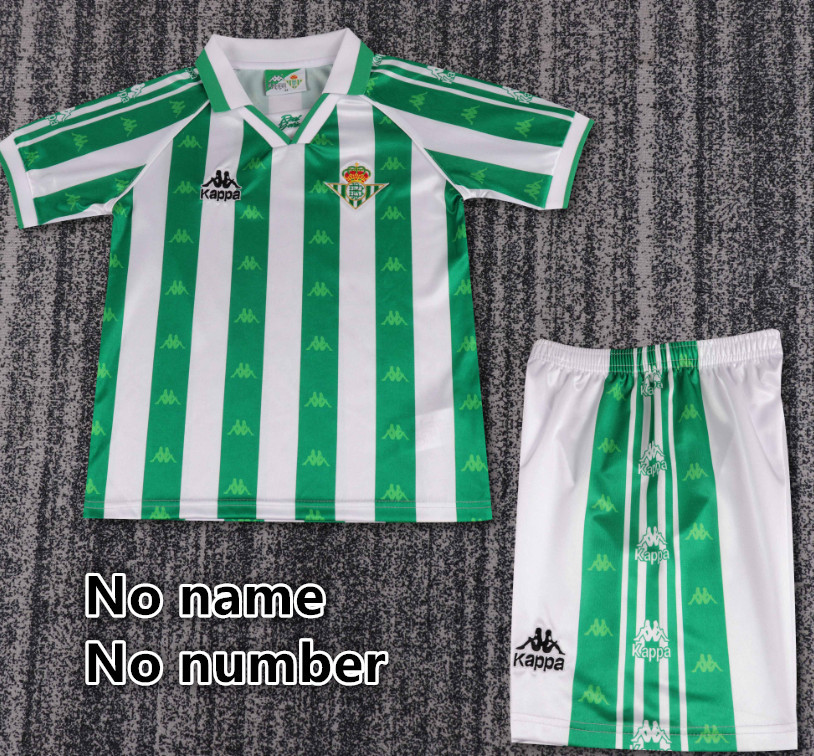 Child kids kit Retro jersey Real Betis jersey kids kit Home Third away 1995-97 Real Betis Retro soccer jersey 10-20 days. It will arrive in your country