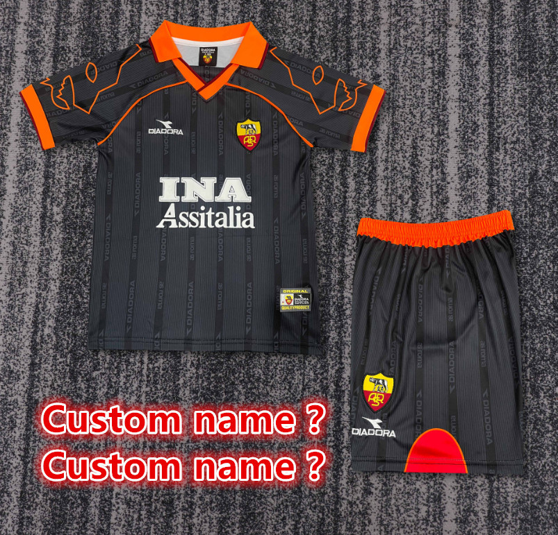 Child kids kit Retro jersey Roma jersey kids kit Home Third away 00/01 1999-00 05-06  1998-99  Roma Retro soccer jersey 10-20 days. It will arrive in your country