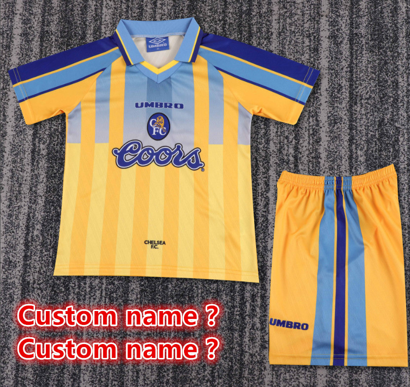 Child kids kit Retro jersey Chelsea jersey kids kit Home Third away 03 11/12 95/97 Chelsea Retro soccer jersey 10-20 days. It will arrive in your country