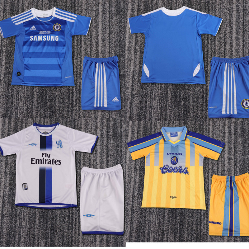 Child kids kit Retro jersey Chelsea jersey kids kit Home Third away 03 11/12 95/97 Chelsea Retro soccer jersey 10-20 days. It will arrive in your country