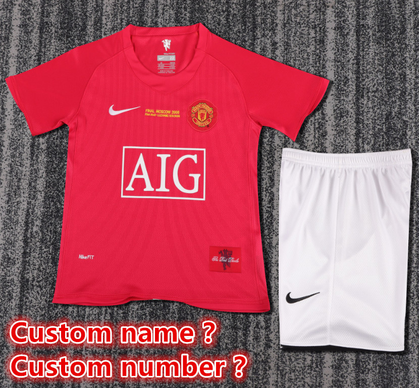 Child kids kit Retro jersey Manchester United jersey kids kit Home Third away 08/09 07/08  2010-11 1996-98 11-12 12/13 1998-99 1990-92  Manchester United Retro soccer jersey 10-20 days. It will arrive in your country