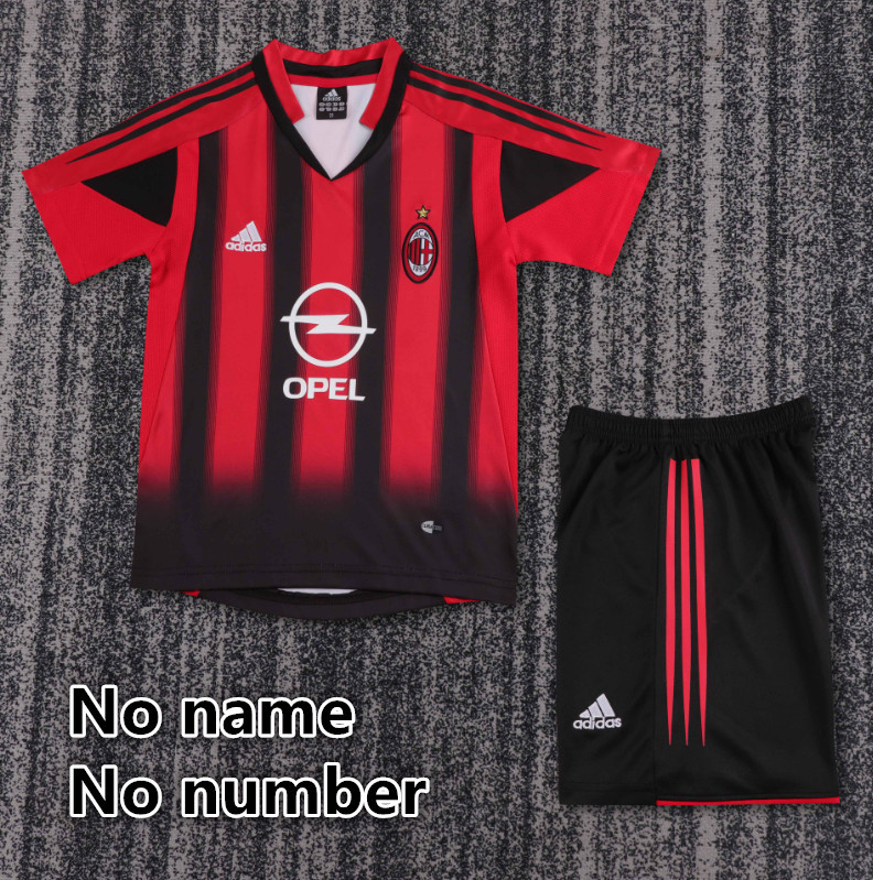 Child kids kit Retro jersey AC Milan jersey kids kit Home Third away 95-96  90/91 98-99 2008-09 1996-97 04-05 06/07  2013-14 1998-99 93/94  AC Milan Retro soccer jersey 10-20 days. It will arrive in your country