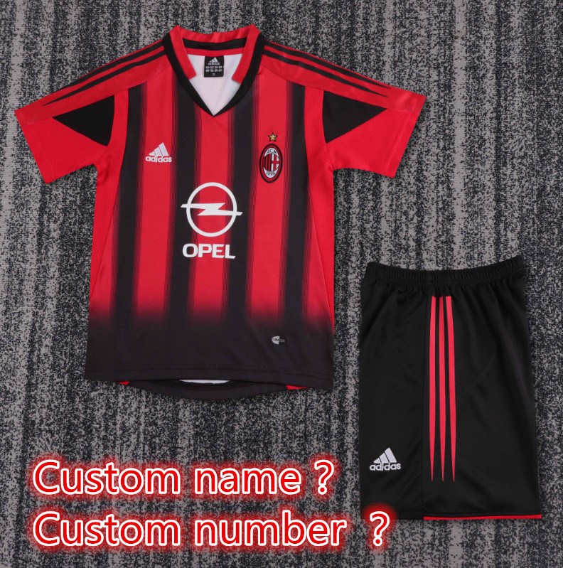 Child kids kit Retro jersey AC Milan jersey kids kit Home Third away 95-96  90/91 98-99 2008-09 1996-97 04-05 06/07  2013-14 1998-99 93/94  AC Milan Retro soccer jersey 10-20 days. It will arrive in your country