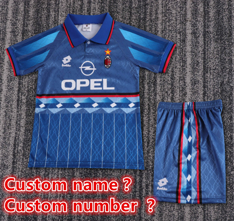 Child kids kit Retro jersey AC Milan jersey kids kit Home Third away 95-96  90/91 98-99 2008-09 1996-97 04-05 06/07  2013-14 1998-99 93/94  AC Milan Retro soccer jersey 10-20 days. It will arrive in your country