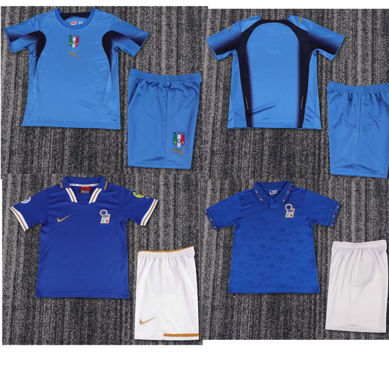 Child kids kit Retro jersey Italy jersey kids kit Home Third away 06 94 96  Italy Retro soccer jersey 10-20 days. It will arrive in your country