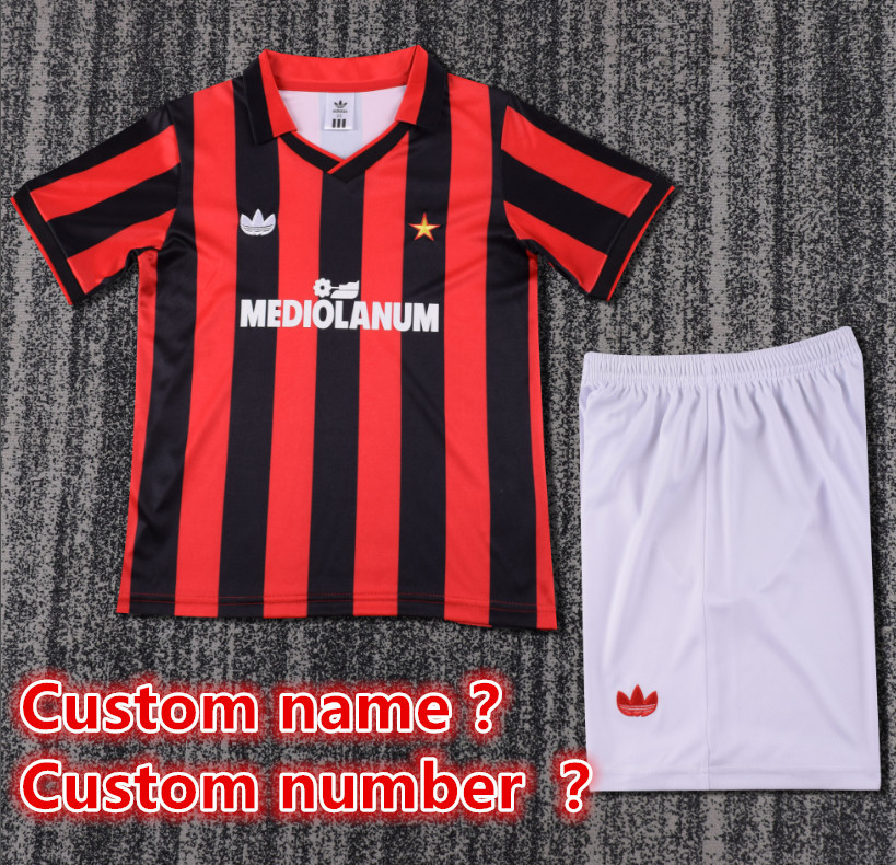 Child kids kit Retro jersey AC Milan jersey kids kit Home Third away 95-96  90/91 98-99 2008-09 1996-97 04-05 06/07  2013-14 1998-99 93/94  AC Milan Retro soccer jersey 10-20 days. It will arrive in your country