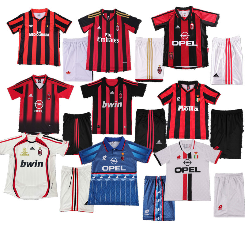Child kids kit Retro jersey AC Milan jersey kids kit Home Third away 95-96  90/91 98-99 2008-09 1996-97 04-05 06/07  2013-14 1998-99 93/94  AC Milan Retro soccer jersey 10-20 days. It will arrive in your country