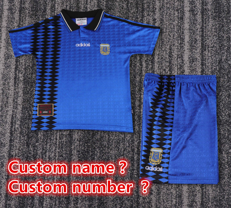 Child kids kit Retro jersey Argentina jersey kids kit Home Third away 1986 1998 1994 2001  Argentina Retro soccer jersey 10-20 days. It will arrive in your country