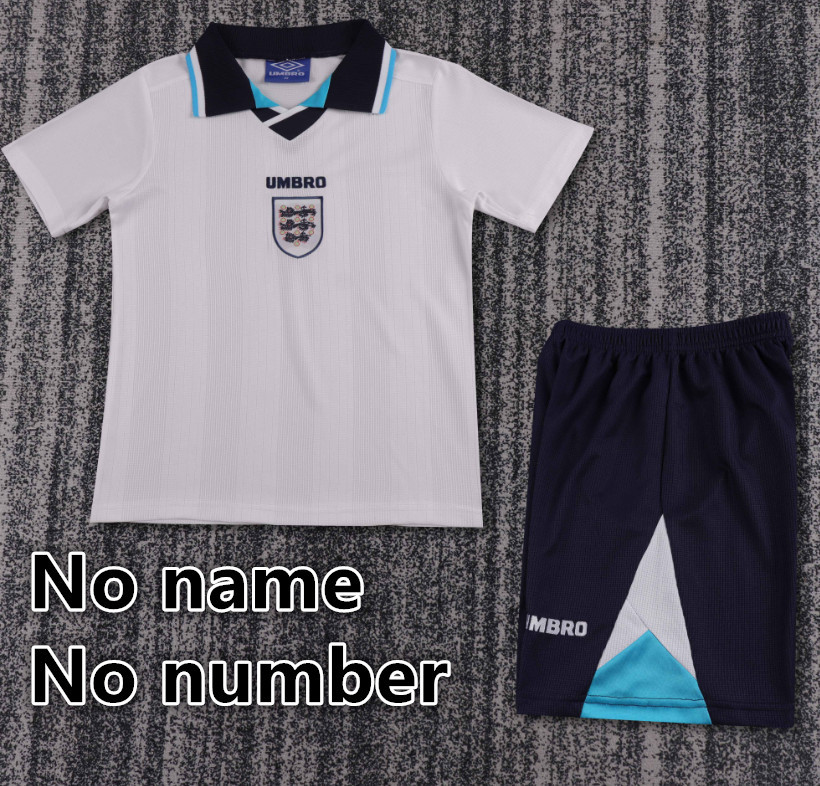 Child kids kit Retro jersey England jersey kids kit Home Third away 96 1998 England Retro soccer jersey 10-20 days. It will arrive in your country